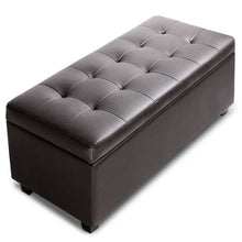 Load image into Gallery viewer, Ashley Rose PU Leather Storage Ottoman - Brown - Ashley Rose