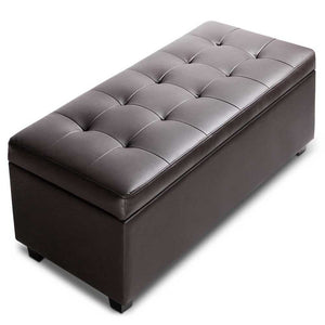 Ashley Rose PU Leather Storage Ottoman - Brown - Ashley Rose