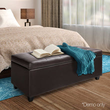 Load image into Gallery viewer, Ashley Rose PU Leather Storage Ottoman - Brown - Ashley Rose