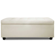 Load image into Gallery viewer, Ashley Rose PU Leather Storage Ottoman - Cream - Ashley Rose