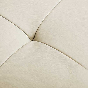 Ashley Rose PU Leather Storage Ottoman - Cream - Ashley Rose