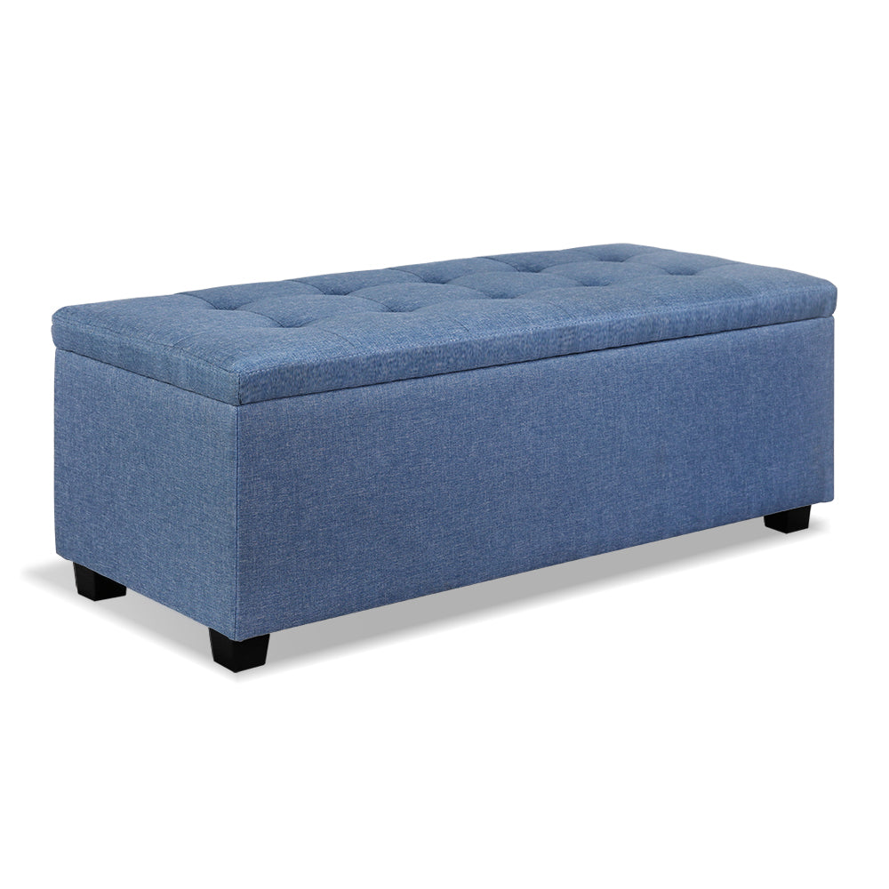 Premium Storage Ottoman - Blue - Ashley Rose