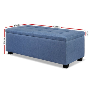 Premium Storage Ottoman - Blue - Ashley Rose