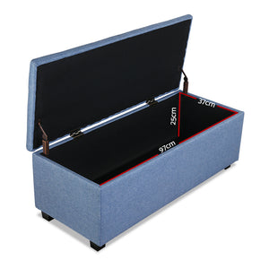 Premium Storage Ottoman - Blue - Ashley Rose