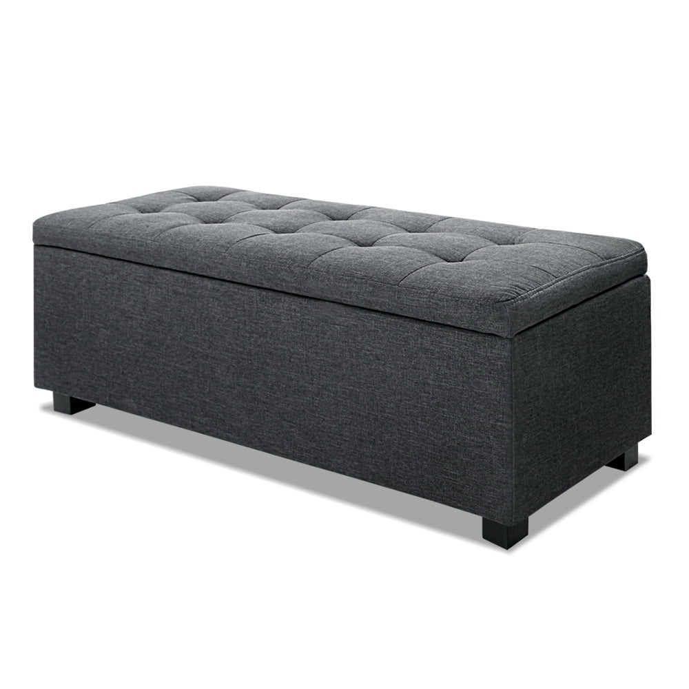 Premium Storage Ottoman - Charcoal - Ashley Rose