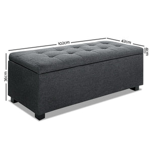 Premium Storage Ottoman - Charcoal - Ashley Rose