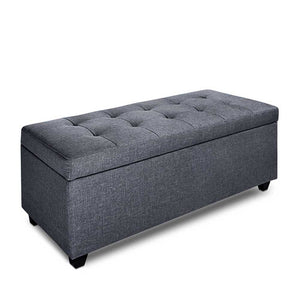 Ashley Rose Large Fabric Storage Ottoman - Grey - Ashley Rose