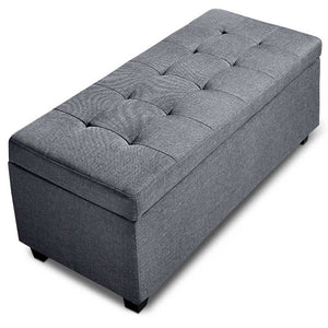 Ashley Rose Large Fabric Storage Ottoman - Grey - Ashley Rose