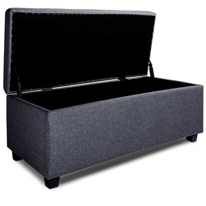 Ashley Rose Large Fabric Storage Ottoman - Grey - Ashley Rose