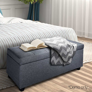 Ashley Rose Large Fabric Storage Ottoman - Grey - Ashley Rose