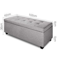 Load image into Gallery viewer, Ashley Rose Large Fabric Storage Ottoman - Light Grey - Ashley Rose