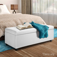 Load image into Gallery viewer, Ashley Rose Large PU Leather Storage Ottoman - White - Ashley Rose