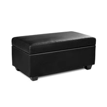 Load image into Gallery viewer, Ashley Rose Faux PU Leather Storage Ottoman - Black - Ashley Rose