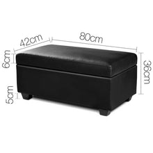 Load image into Gallery viewer, Ashley Rose Faux PU Leather Storage Ottoman - Black - Ashley Rose