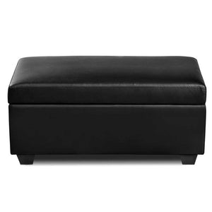 Ashley Rose Faux PU Leather Storage Ottoman - Black - Ashley Rose