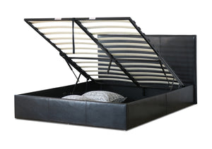 Bradford PU Leather King Gas Lift Ottoman Storage Bed Black - Ashley Rose