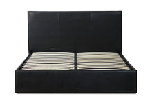 Load image into Gallery viewer, Bradford PU Leather Double Gas Lift Ottoman Storage Bed Black - Ashley Rose