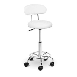 Ashley Rose PU Leather Swivel Salon Stool - White - Ashley Rose