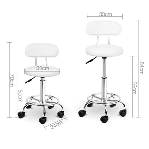 Ashley Rose PU Leather Swivel Salon Stool - White - Ashley Rose