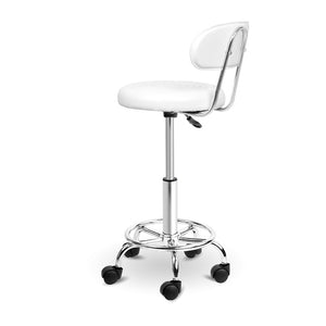 Ashley Rose PU Leather Swivel Salon Stool - White - Ashley Rose