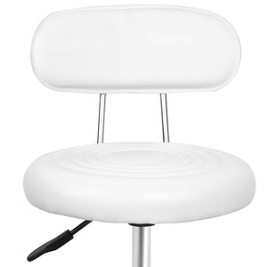 Ashley Rose PU Leather Swivel Salon Stool - White - Ashley Rose