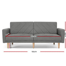 Load image into Gallery viewer, Ashley Rose 1950mm 3 Seater Sofa Bed Recliner Lounge Couch Futon Grey Fabric - Ashley Rose