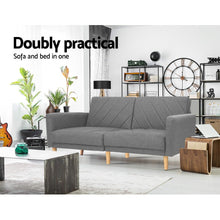 Load image into Gallery viewer, Ashley Rose 1950mm 3 Seater Sofa Bed Recliner Lounge Couch Futon Grey Fabric - Ashley Rose