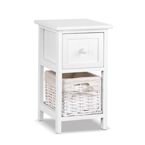 2 PCS Ariss Bedside Table - White - Ashley Rose