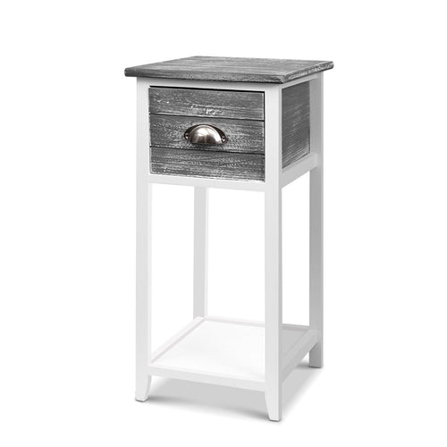 Ashley Rose Bedside Table Nightstand Drawer Storage Cabinet Lamp Side Shelf Unit Grey - Ashley Rose