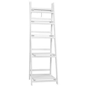 Ashley Rose Display Shelf 5 Tier Wooden Ladder Stand Storage Book Shelves Rack White - Ashley Rose