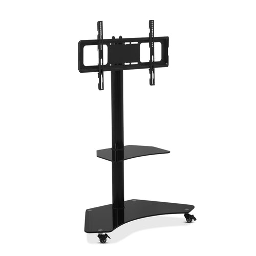 Ashley Rose Floor TV Stand Brakcket Mount Swivel Height Adjustable 32 to 70 Inch Black - Ashley Rose