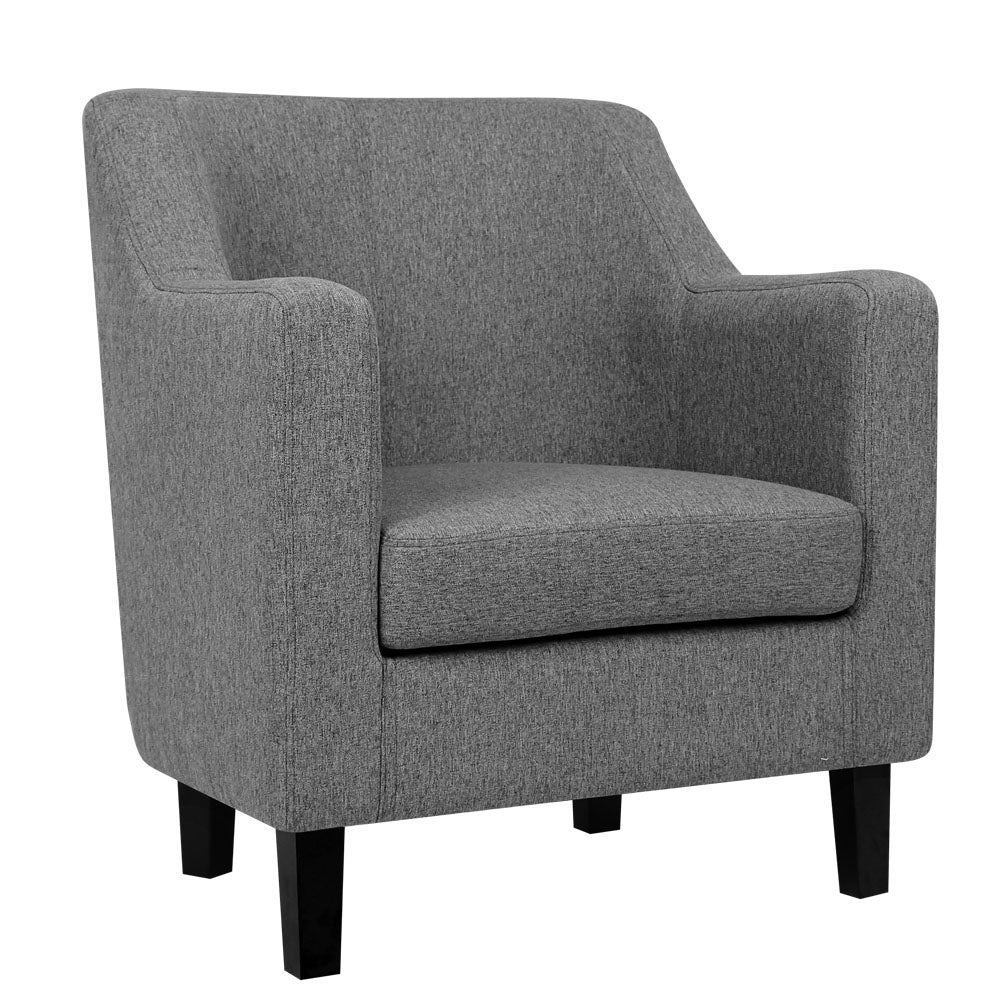 Ashley Rose Fabric Dining Armchair - Grey - Ashley Rose