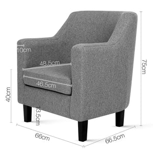 Ashley Rose Fabric Dining Armchair - Grey - Ashley Rose