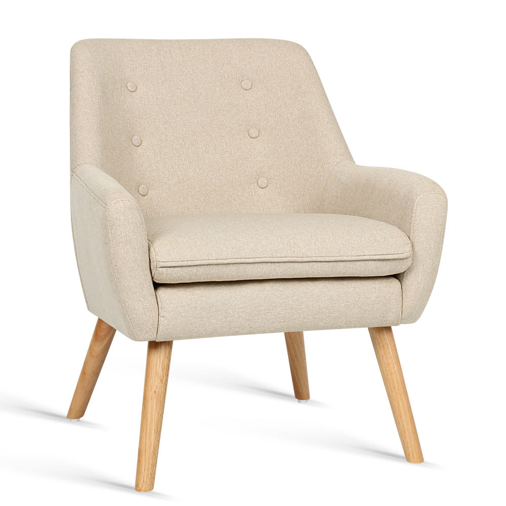 Ashley Rose Fabric Dining Armchair - Beige - Ashley Rose