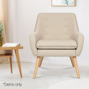 Ashley Rose Fabric Dining Armchair - Beige - Ashley Rose