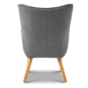 Ashley Rose Armchair and Ottoman - Grey - Ashley Rose