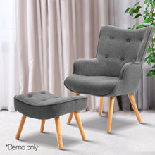 Load image into Gallery viewer, Ashley Rose Armchair and Ottoman - Grey - Ashley Rose