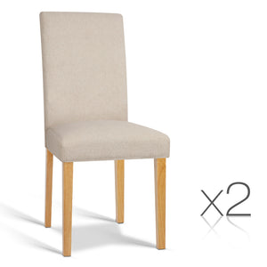 Ashley Rose Set of 2 Fabric Dining Chair - Beige - Ashley Rose