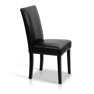 Ashley Rose Set of 2 PU Leather Dining Chairs - Black - Ashley Rose