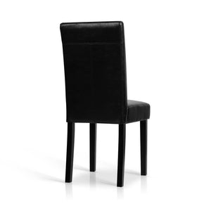 Ashley Rose Set of 2 PU Leather Dining Chairs - Black - Ashley Rose