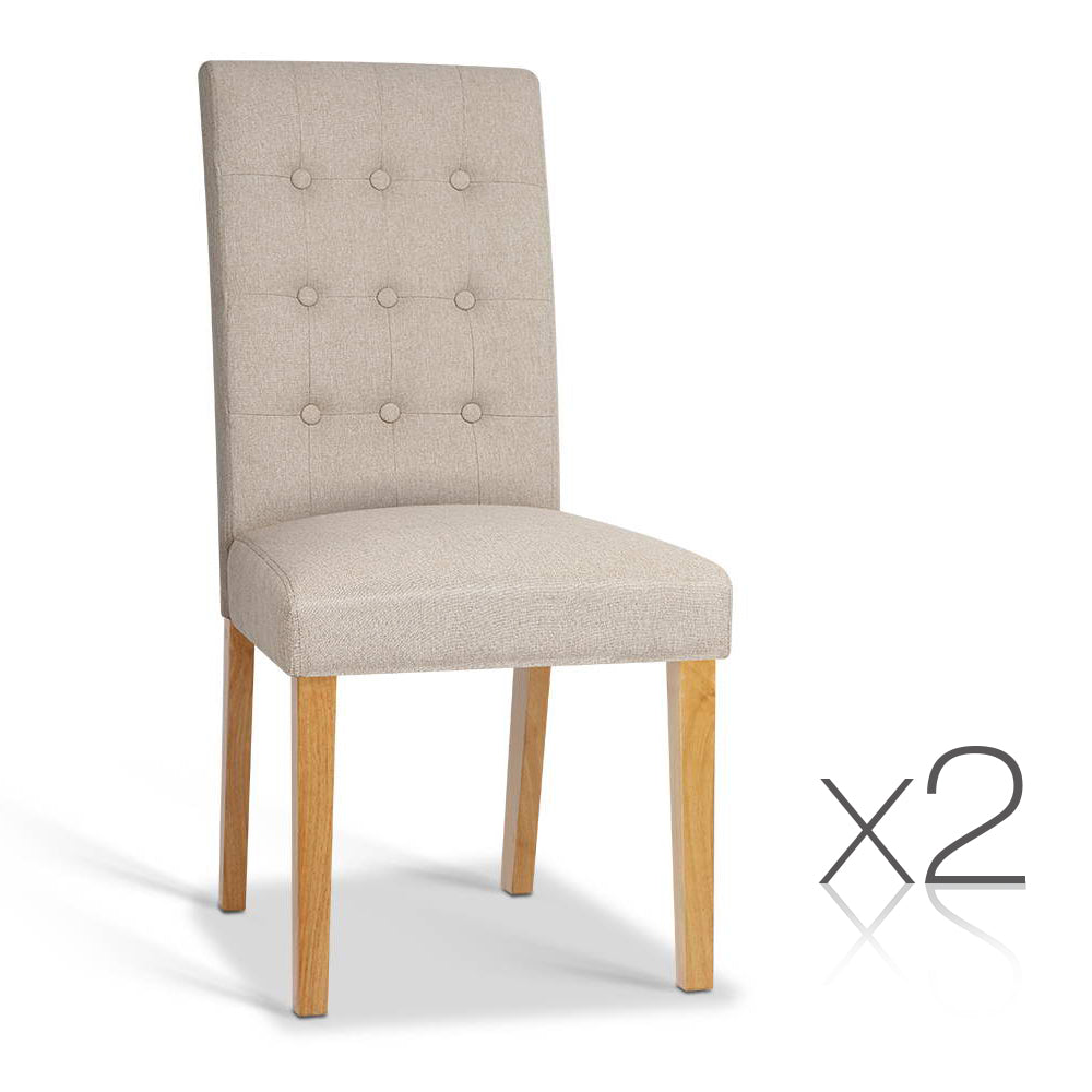 Ashley Rose Set of 2 Fabric Dining Chair - Beige - Ashley Rose