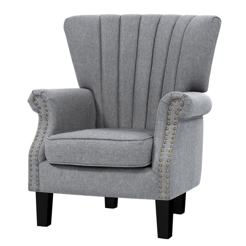 Ashley Rose Upholstered Fabric Armchair Accent Tub Chairs Modern seat Sofa Lounge Grey - Ashley Rose