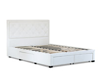 Load image into Gallery viewer, Jasmine PU Leather Double Drawers Storage Bed White - Ashley Rose