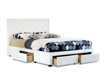 Load image into Gallery viewer, Jasmine PU Leather King Drawers Storage Bed White - Ashley Rose