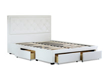 Load image into Gallery viewer, Jasmine PU Leather King Drawers Storage Bed White - Ashley Rose