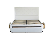 Load image into Gallery viewer, Jasmine PU Leather Double Drawers Storage Bed White - Ashley Rose