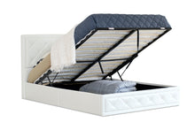 Load image into Gallery viewer, Jasmine PU Leather Double Gas Lift Ottoman Storage Bed White - Ashley Rose