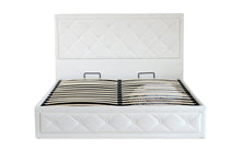 Load image into Gallery viewer, Jasmine PU Leather Double Gas Lift Ottoman Storage Bed White - Ashley Rose