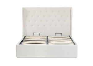 Cambridge Fabric King Gas Lift Ottoman Storage Bed Beige/Cream - Ashley Rose