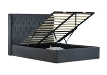 Load image into Gallery viewer, Cambridge Fabric Double Gas Lift Ottoman Storage Bed Charcoal - Ashley Rose